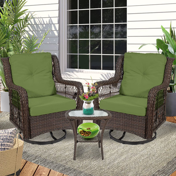 Red Barrel Studio® Wicker/Rattan 2 Person Seating Group with Cushions Wayfair